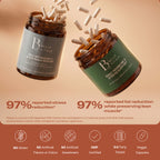 Two Belle Vitale supplement jars floating on a warm beige background. Free-from badges and validation.