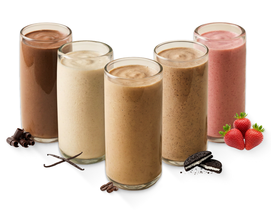 Shakeology shakes prepared in glasses